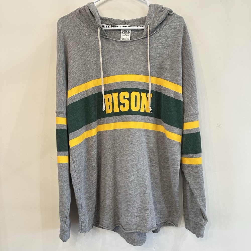 Vtg Women's Victorias Secret PINK NDSU BISON Hoodie Pullover Sweatshirt‎ Large